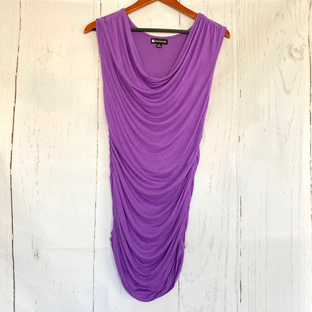 VALERIE BERTINELLI Womens Dress Gown Purple Sleeveless Cinched Sides Small S